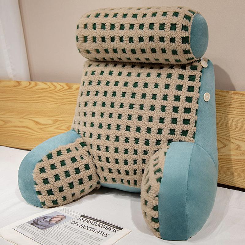Bedhead and Backrest Pillow Soft Bag Large Backrest Sofa Cushion Dormitory Reading Playing with Mobile Phones Waist Cushions Lumbar Support 50x50cm