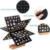Pin Display Organizer Brooch Pin Holder Felt Pin Storage Pages Pin Collection Storage Calendar 6 Pages with Wooden Stand for Desktop Display