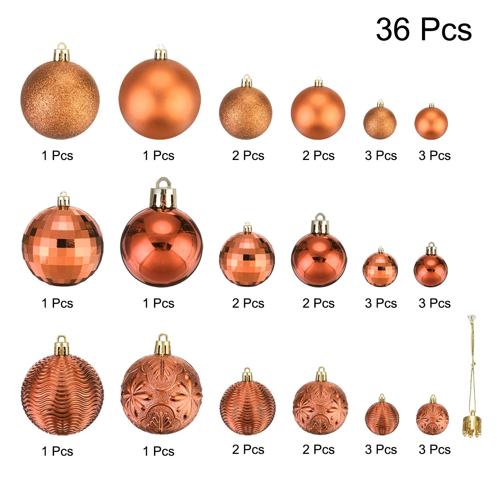 

36pcs 4/6/8cm Christmas Ball Ornaments Christmas Tree Decorations Balls for Party Decoration Wedding Holiday Christmas Decor 4cm 6cm 8cm помаранчевий