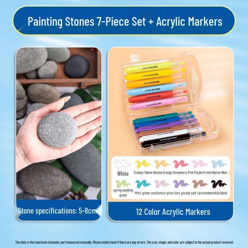 Hand-Painted Pebble Set for Kids - DIY Art & Craft Kit