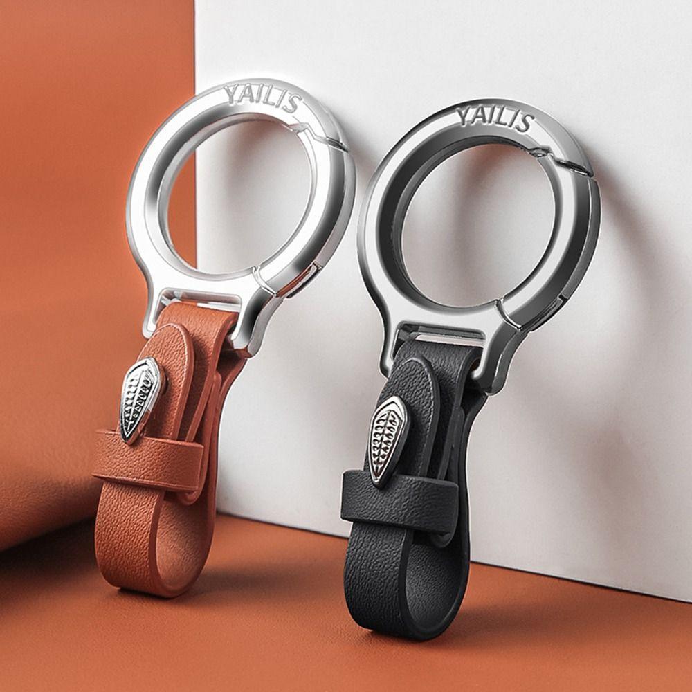 

Classic Car Key Holder PU Leather Keys Organizer Key Ring Waist Hanging Keychain Man срібний/білий