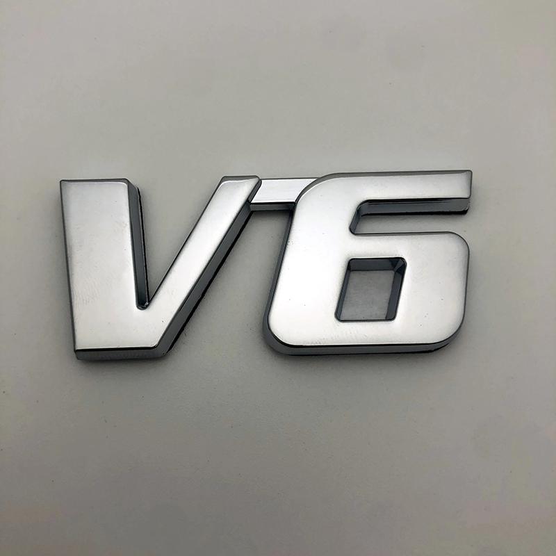 

3D Metal V6 V8 Logo Letter Car Wing Fender Rear Trunk Emblem Badge Decal Body Stickers Styling For Toyota Highlander Accessories