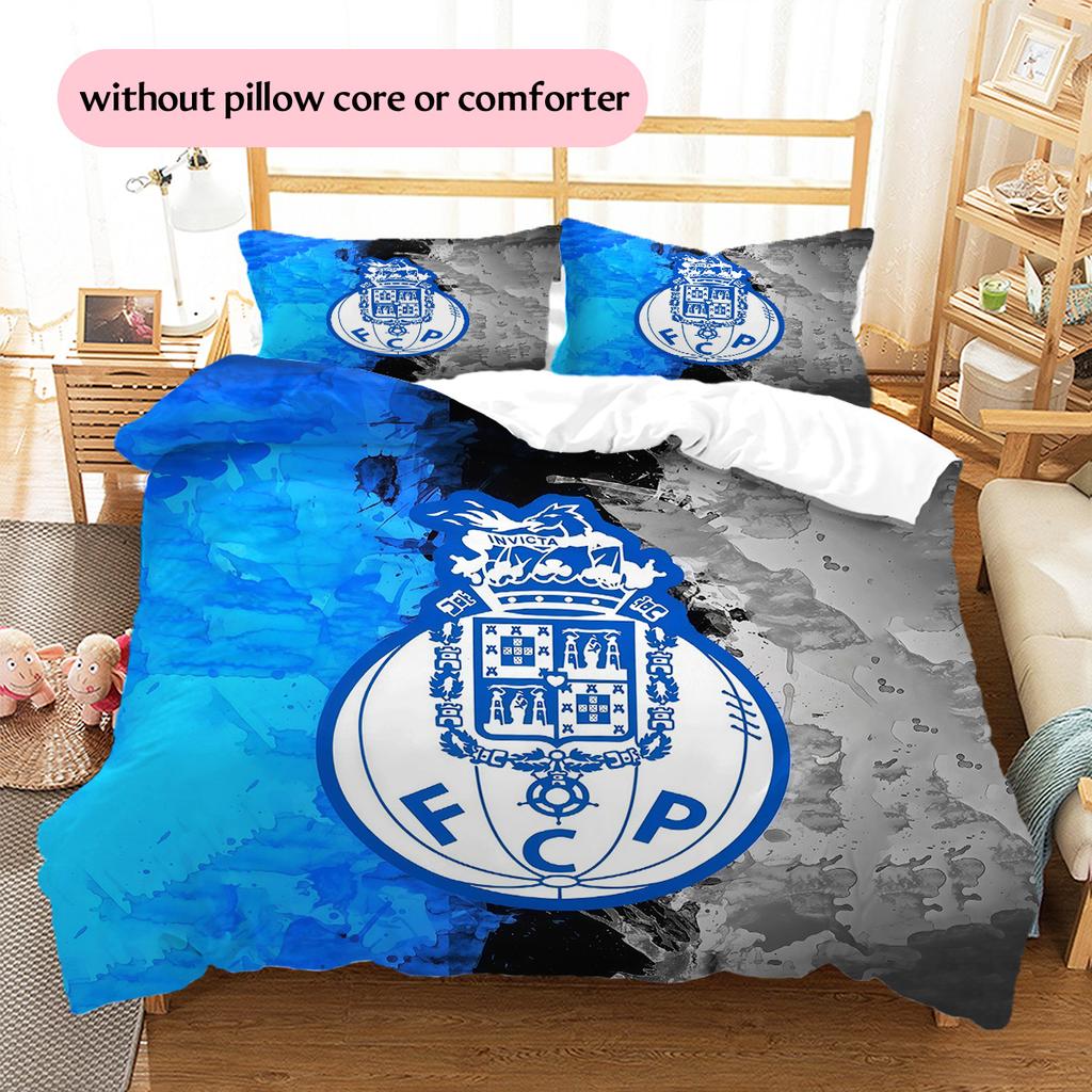 Set Copripiumino Trapuntato con Motivo Futebol Clube do Porto Decorazione per la Casa Regalo (1 * copripiumino + 2 * federe senza imbottitura)