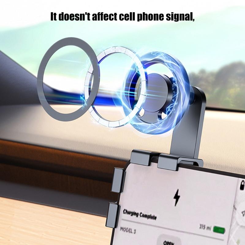 Adjustable Angles Car Cell Phones Holder 360 Degree Rotation Quick Attach Magnetic Car Phone Brackets Simple Installs
