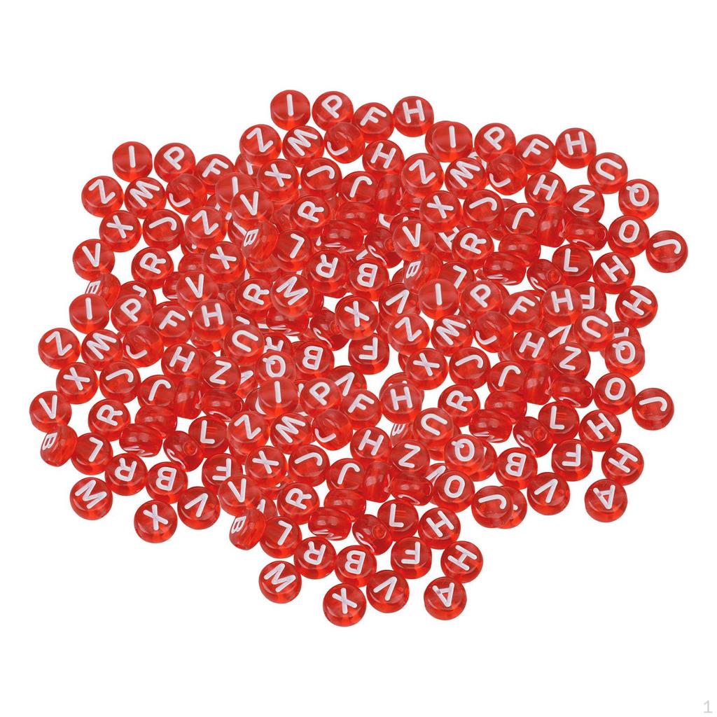 200 Pieces Acrylic Jewelry Beads 1.5 Mm Hole Loose Beads, Alphabetic Number Bead, for Key Chains