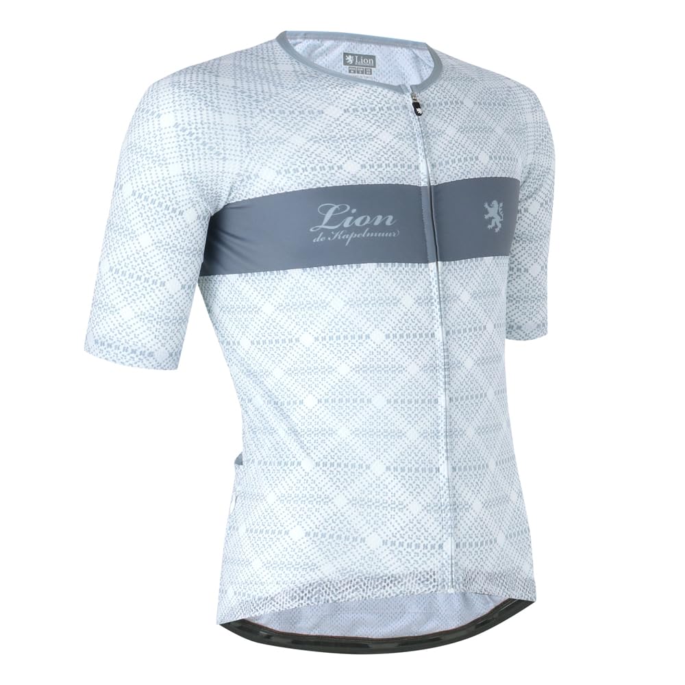 

Lion de Kapelmuur Short Sleeve Cycling Jersey, Airiness Jersey, Gray, XS