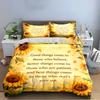 Sunflower Print Motivational Bedding Set Bedding Set (1 Duvet Cover, 2 Pillowcases, Duvet Not Included)