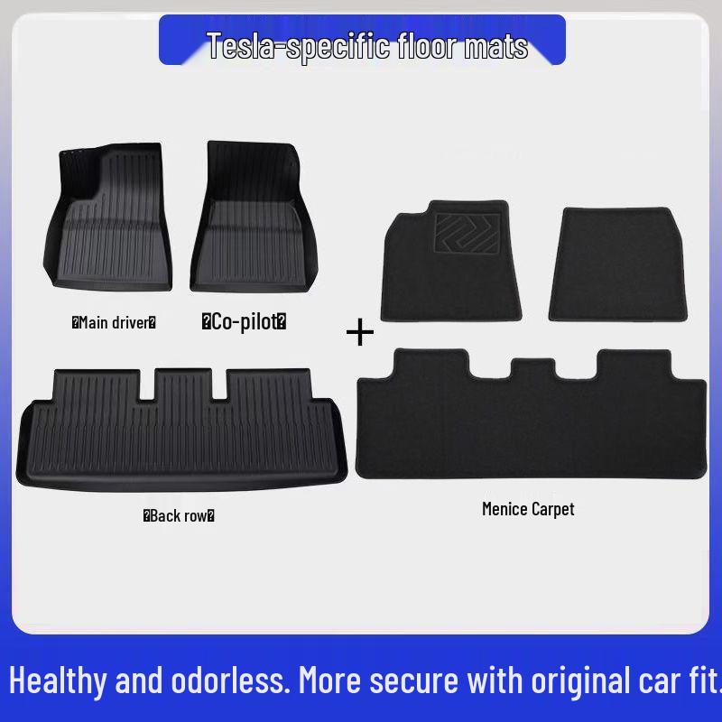 Tesla Model 3/Y TPE Trunk and Backrest Mat Set (Non-Full Coverage)