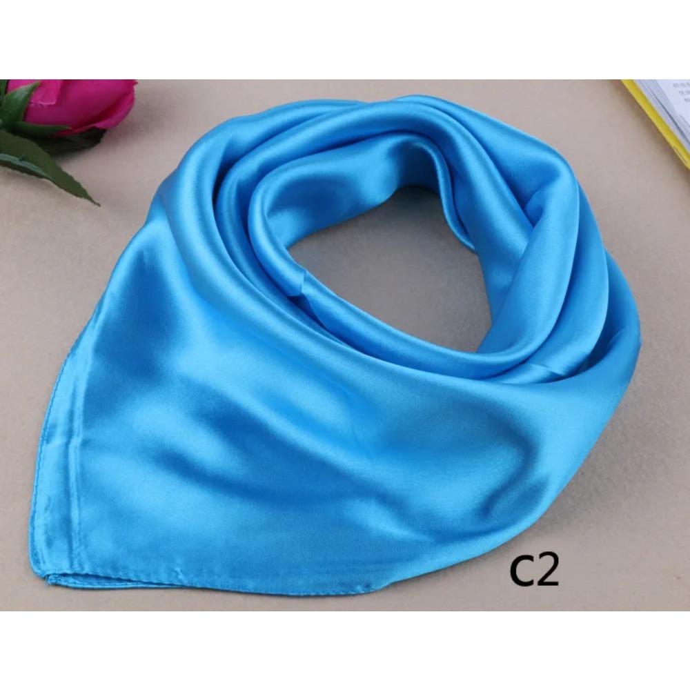 WZCX 60*60cm Damen Einfarbig Seidenschal Frühling Herbst Mode Neu Einfache Quadratische Schals für Damen Damenschal