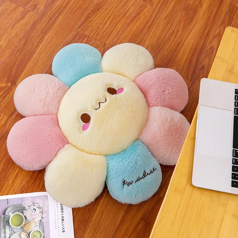 40cm Cute Colorful Round Sunflower Cushion Bedroom,Living Room Office Cushion Birthday Gift Floor Cushion Murakami Pillow
