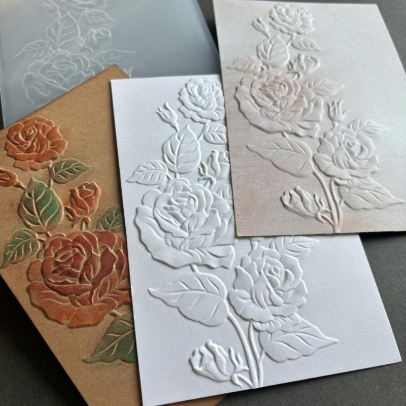 Flower Texture Embossing Template for Scrapbooking Card Making ABS Plastic Embossing Folder for Journals Envelopes