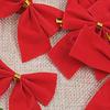 New 12Pcs/set 6cm Christmas Bowknot Decorations For Home Satin Ribbon Bows Christmas Tree Ornaments New Year Navidad Party Decor