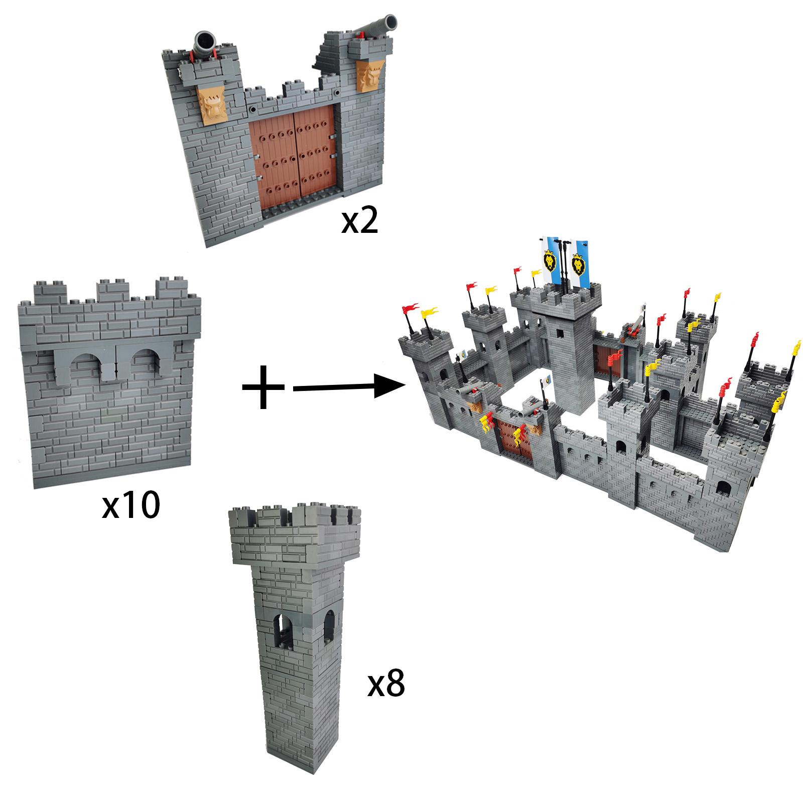 Interesting Toys Boys Building Block Diy Fortress Fortification Stronghold Large Fortified Castle Educational Bricks Toy For Gift