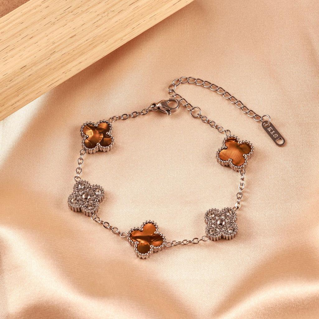 Four-leaf Clover Bracelet - Women's Luxury 18k Gold Plated Sparkling Bracelet