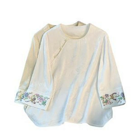 

Women s Solid Color Long-Sleeve T-Shirt for Spring and Autumn 2026 - Perfect for Middle-Aged and Elderly XL білий