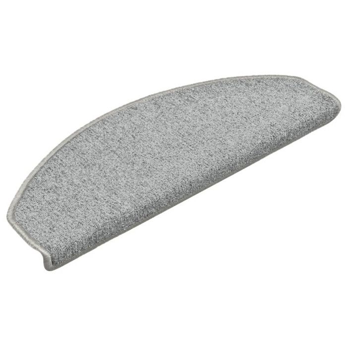VidaXL Stair Carpet 15 Pieces 65 X 24 X 4 Cm Light Grey Semi-circular Large 322371