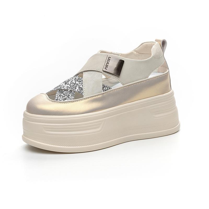 24019 nowe damskie buty Afkadi na grubej podeszwie nowe cm podwyższone sandały casualowe na grubej podeszwie damskie buty niskie