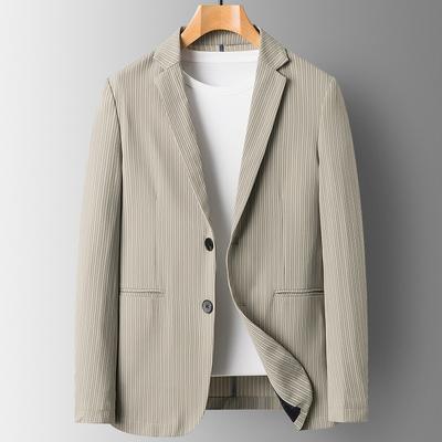 Spring and Summer Sun Protection Suit Trendy Men's Thin Small Suit No-iron Elastic Casual Casual Suit for Men
