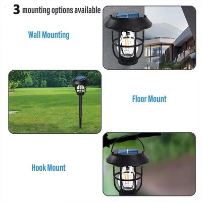 3IN1 Outdoor Solar Camping Wandleuchten Rasenlampen Stehlampe LED Induktionslampen Garten Landschaftslampen Dekorative Wolframlampe