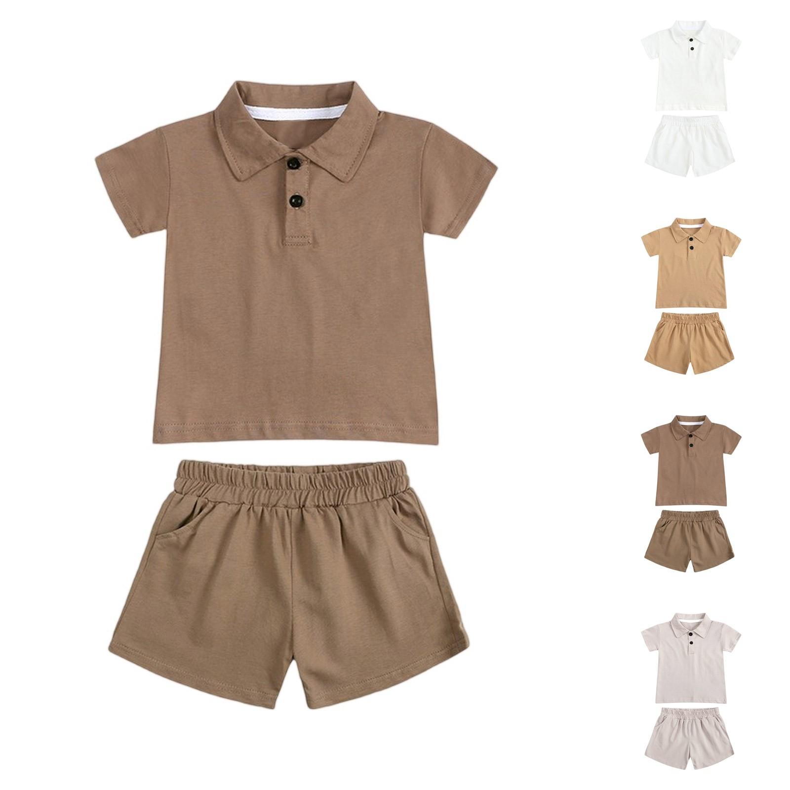 

Boys Summer Set - Short Sleeve & Shorts 2-Piece Outfit 100 коричневый