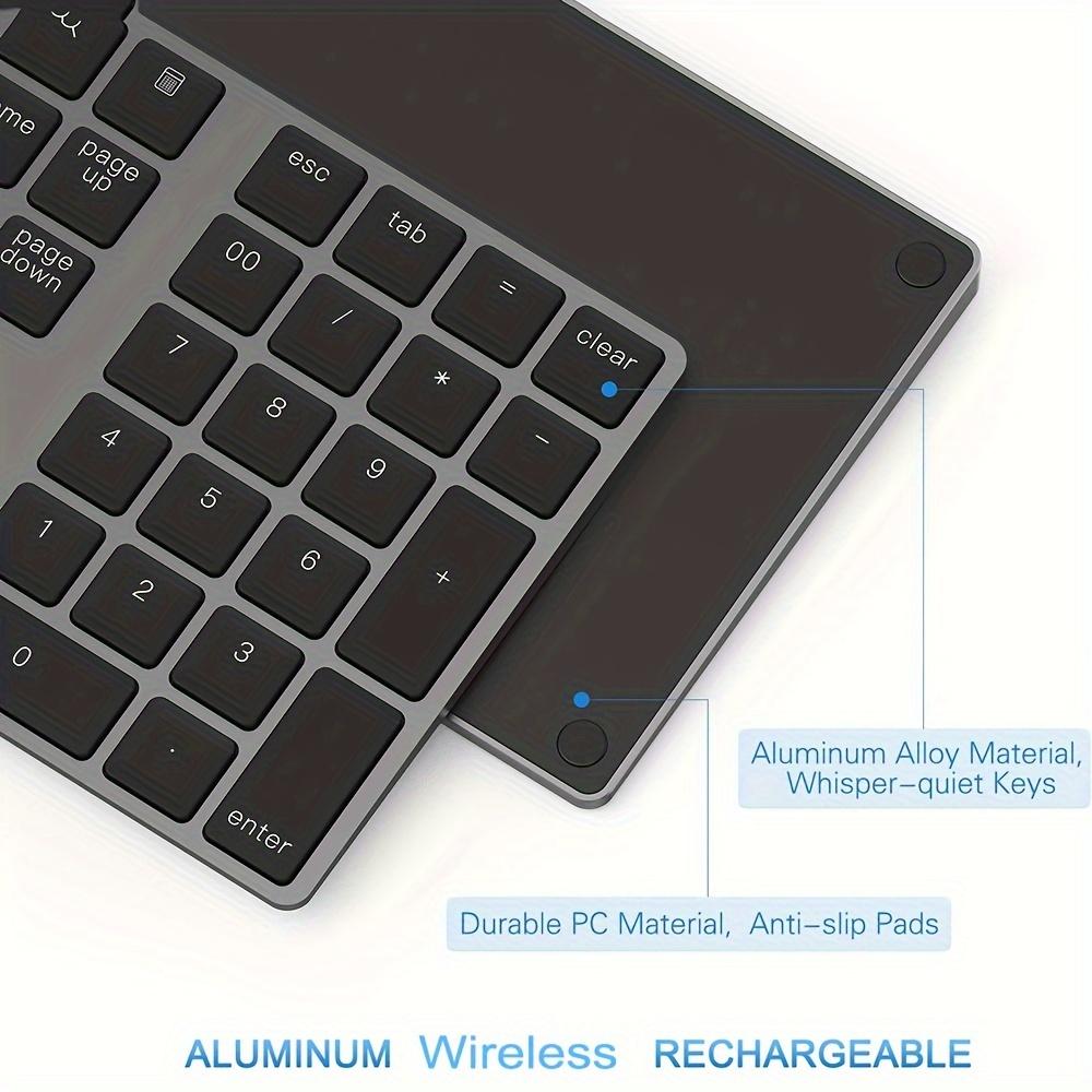 Kompakte wiederaufladbare kabellose digitale Tastatur - Schlankes kabelloses Design für Finanz- und Buchhaltungszwecke, USB-C-Aufladung, mit langlebigem Akku