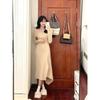 Niche Off-the-shoulder Knitted Dress, Early Autumn New Women's Clothing, Small Slim-fitting Sweater, Long Skirt.