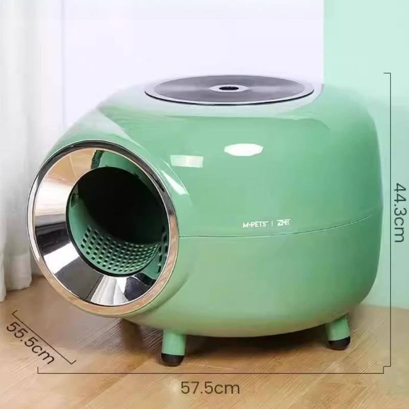 

Fully Enclosed Cat Litter Box Extra Large Size Anti Sand Splash Cat Bedpans Training Sandbox Cats Toilet Hiding Pet Products зелёный