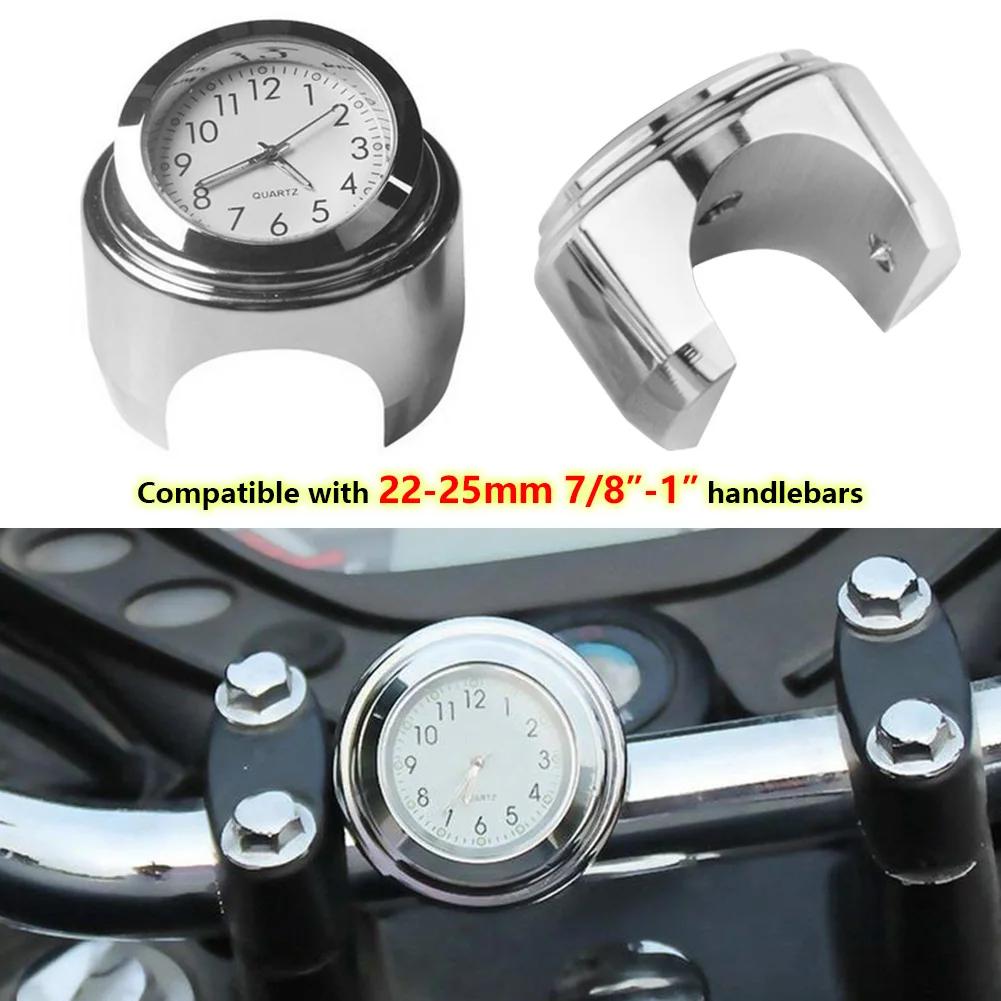 22-25MM Motorcycle Watch Thermometer Temp Gauge Waterproof Motorcycle Accessories Handlebar Clock Moto Styling Moto Accessories