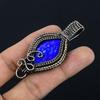 Lapis Lazuli Pendant Handmade Gemstone Jewelry, 999 Copper Wire Wrapped Pendant ,Unique Design Jewelry Pendant