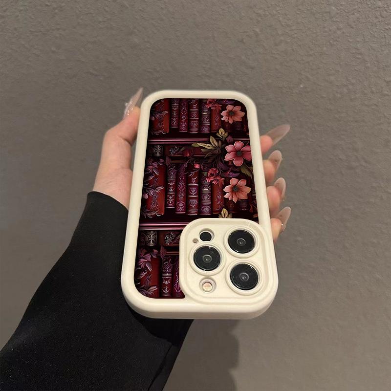 Buch Blume Trendiges Muster Handyhülle Für iPhone 17 Air 16 15 14 13 12 11 Pro Max iPhone X XS XR 16 PLUS Stoßfänger Süß Weiche Hülle