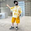 Summer Boys' Sets Clothing Kids Cotton T-shirt Shorts 2 Pieces Tracksuit Age 5-14 Years Old