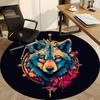1 Stück Wolfsgeist Büro Runder Teppich, Unter Bürostühlen Schlafzimmer Wohnzimmer Heimdekoration, Raumdeko