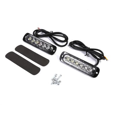 2pcs 12V 6 LED Car Truck Emergency Warning Strobe Light Hazard Flashing Lamp Amber  White