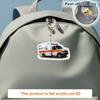 Ambulance Pendant Keychain,Vehicle Theme 2D Flat Acrylic Ornament Charm,Hanging Decoration for Car,Bags,Festive,Home,Party,Gift