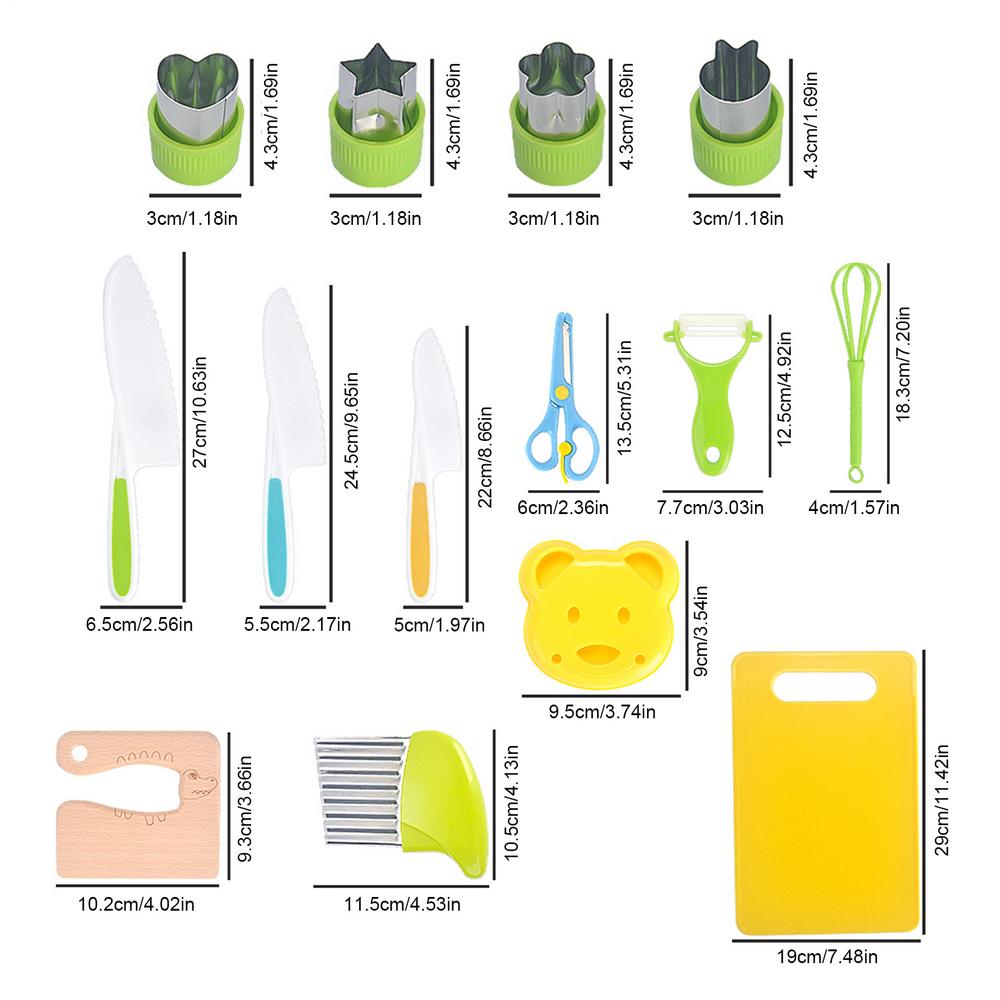 Toddler Kitchen Set Montessori Kitchen Tools for Kids Cooking Set Toddler Kitchen Accessories Real-Toddler Safe Knives Set