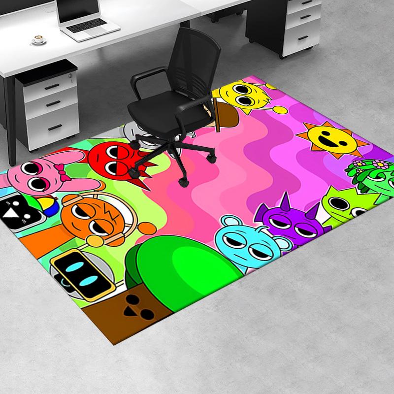 Office Carpet - Music Box Colorful Cartoon Character Pattern, Can Be Used for Playroom Carpet, Classroom Decorationc078