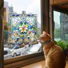 Double-sided Colored Retro-patterned Balcony Glass Window Beautification and Decoration Electrostatic Window Stickers