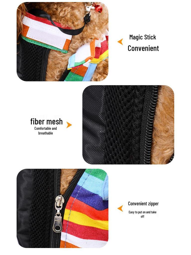 Portable Mesh Backpack for Small & Medium Dogs and Cats - Breathable Travel Carrier