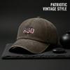 Vintage Washed Baseball Hat Unisex - USA Flag "250" Print Polyester Adjustable Sun Cap Breathable Patriotic Streetwear Outdoor Sports Cap For