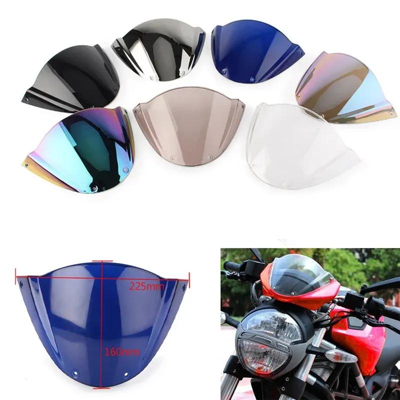 Motorcycle Accessoires Windshield Windscreens Wind Deflectors Front Glass For Ducati Monster 796 696 1100 1100S Double Bubble