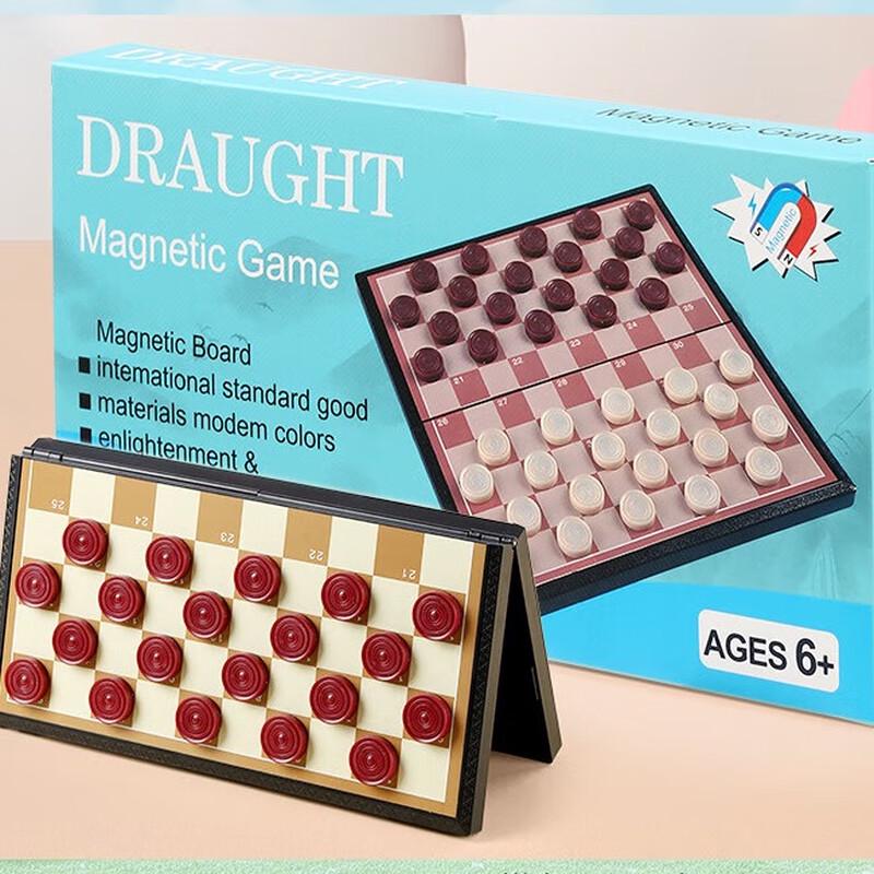 Brangdy Magnetic Foldable International Checkers Set