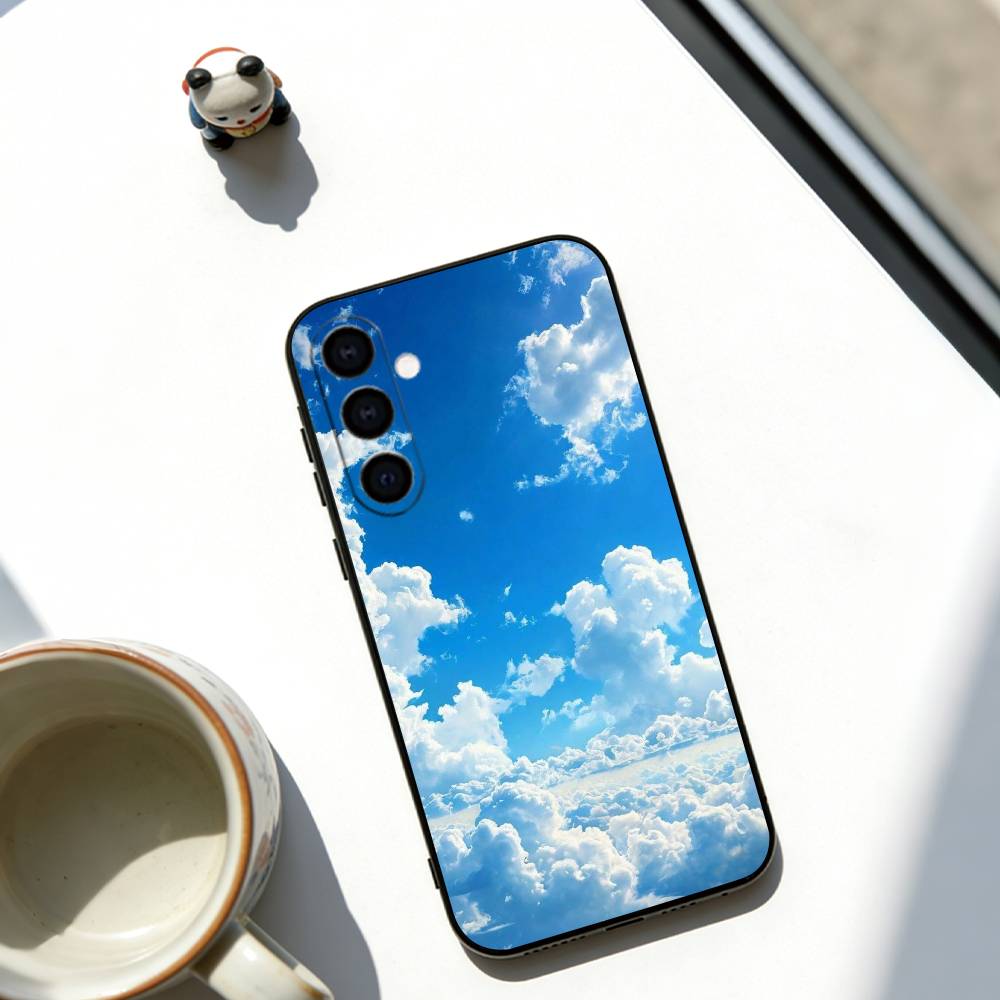 Aesthetic Healing Sky  Phone Case Black Silicone Soft For Samsung Galaxy A73,A72,A71,A70,A53,A52,A51
