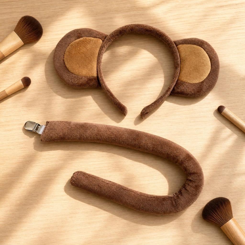 Ears Headband and Tail Costume Set for Animal Role Play