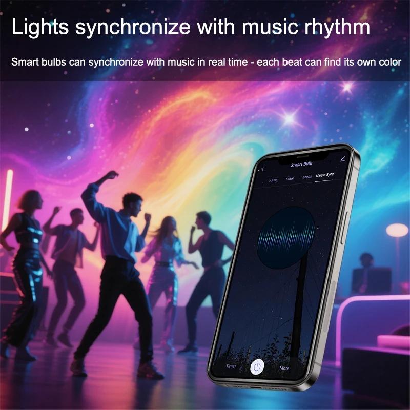 Smart Bulb E27 WiFi/Bluetooth Dimmable LED Light Bulb 9W/12W RGBCW 85-265V Smart Life App Control Support Alexa Google Home