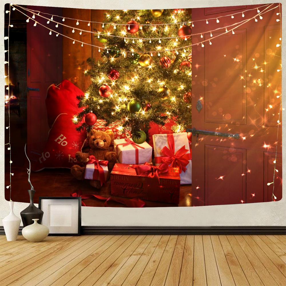 Christmas Snowman Decorative Print Pattern Tapestry Home Living Room Bedroom Wall Background Fabric Tapestry
