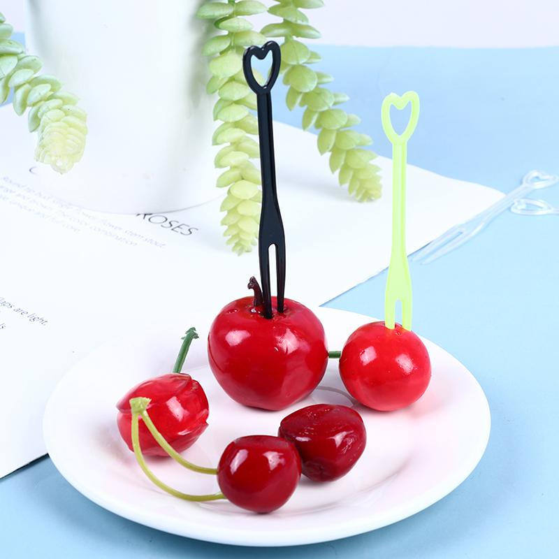 500Pcs/200Pcs Heart-Shaped Cake Forks Mini Children Plastic Dessert Fruit Fork Dinnerware Party Bake Utensils