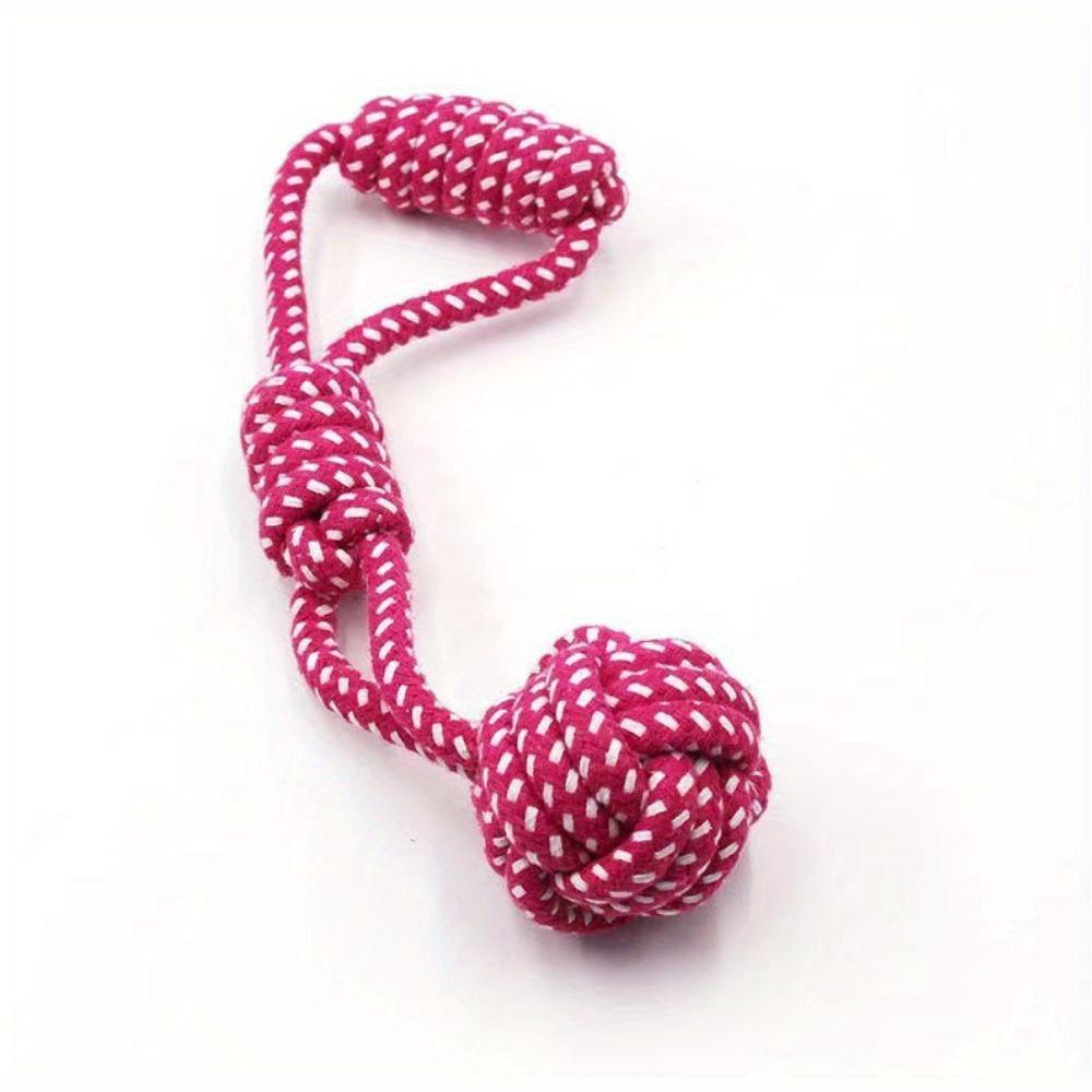 1pcs Dog Cotton Rope Toy Molar Bite Resistant Braided Rope Knot Toy Medium Large Hand Pull Toy Pet Random Color High Quality