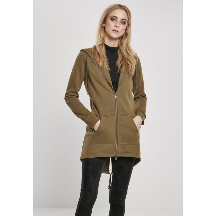 Sweatshirt à capuche - Urban Classics - Femme - Vert olive - Manches longues - Poche kangourou