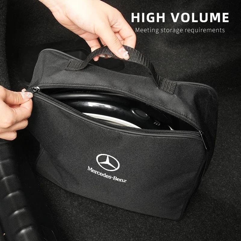 GLC GLB EV Car Charging Cable Storage Box Charger Cables Carry Bag Trunk Organizer For Mercedes Benz AMG A C E Class C180 C200
