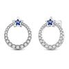 Original Design Hoop Earrings For Women 925 Silver Colorful Zircon Star Moon Series Elegant Jewelry DIY Making